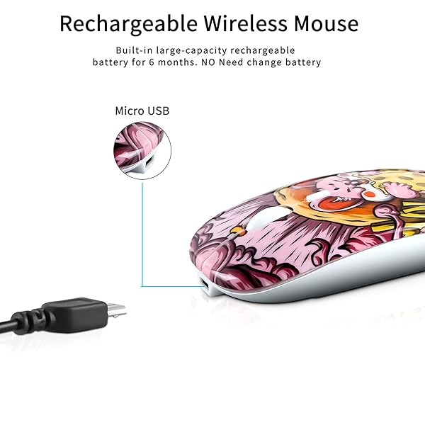 3C Light Cute Panda USB Wired Mouse Portable Optical Mice 1600 DPI for Women Kids Girls Pink Novelty Design Small Desktop Accessory - View 7 of 10