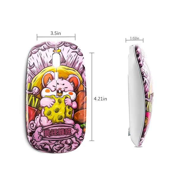 3C Light Cute Panda USB Wired Mouse Portable Optical Mice 1600 DPI for Women Kids Girls Pink Novelty Design Small Desktop Accessory - View 8 of 10