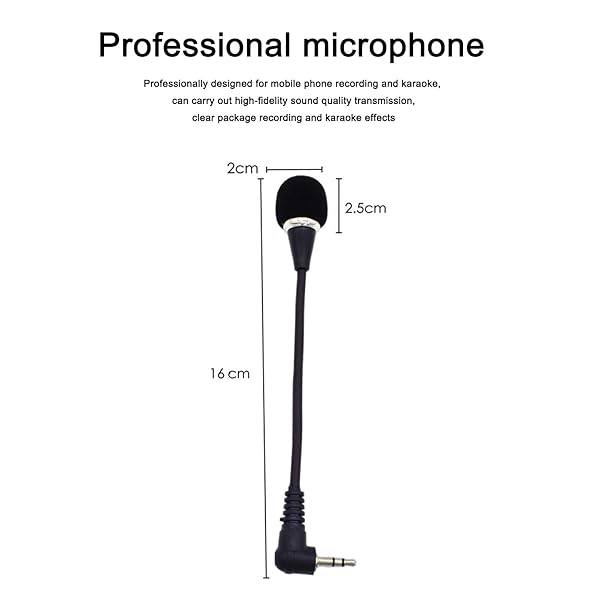 Alishaday Alishaday Mini Microphone 3.5mm for PC Laptop Notebook Compatible Black 1 Piece - View 7 of 9