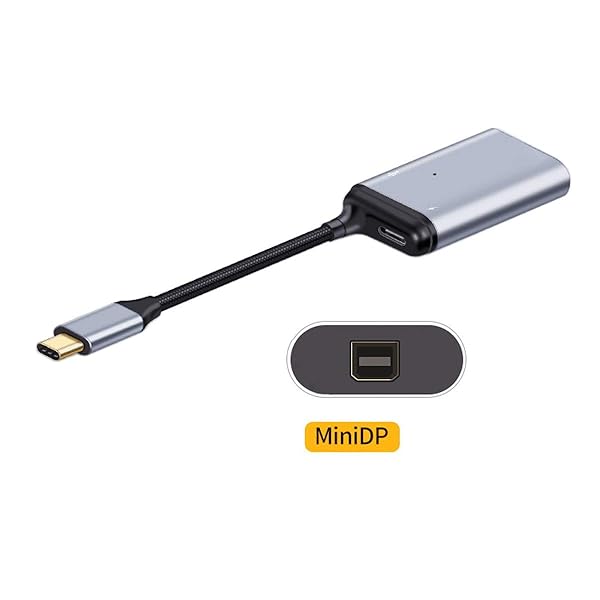 xiwai Xiwai USB-C to Mini DisplayPort Adapter 4K 60Hz with PD Power Port - High-Quality Monitor Converter - View 5 of 7
