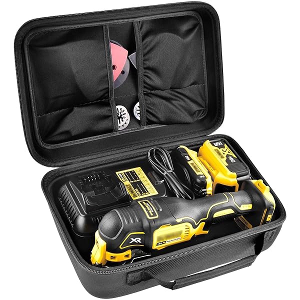 PAIYULE DEWALT 20V MAX XR Oscillating Multi-Tool Case Large Storage Box for Battery Charger Blades Sanding Pads Accessories