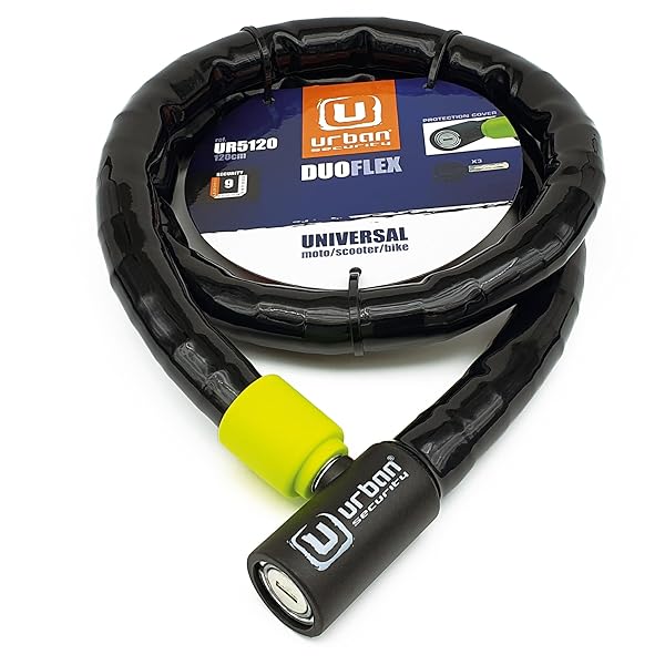 urban Urban UR5120 Phyton Cable Lock: High-Security Reinforced Steel for Motorcycles & E-Bikes, 120cm Anti-Theft Solution