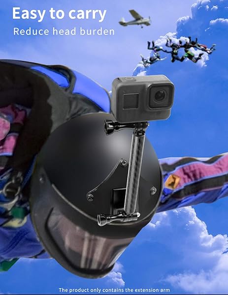 FEICHAO FEICHAO Carbon Fiber Helmet Extension Arm Pole Mount for GoPro 9 MAX 8 7 6 Insta360 One R DJI Osmo Action EK7000 4K 98mm 3.86in - View 4 of 10