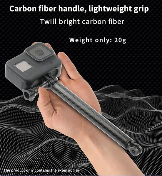 FEICHAO FEICHAO Carbon Fiber Helmet Extension Arm Pole Mount for GoPro 9 MAX 8 7 6 Insta360 One R DJI Osmo Action EK7000 4K 98mm 3.86in - View 8 of 10
