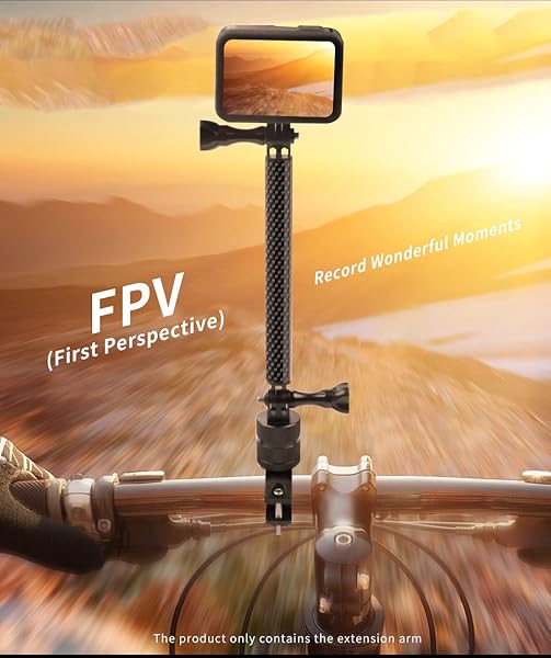 FEICHAO FEICHAO Carbon Fiber Helmet Extension Arm Pole Mount for GoPro 9 MAX 8 7 6 Insta360 One R DJI Osmo Action EK7000 4K 98mm 3.86in - View 9 of 10