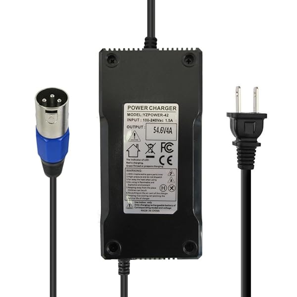 Abakoo Abakoo 54.6V 4A Power Adapter for 48V 13S Lithium Battery Charger with 3 Pin XLR Connector - View 2 of 8