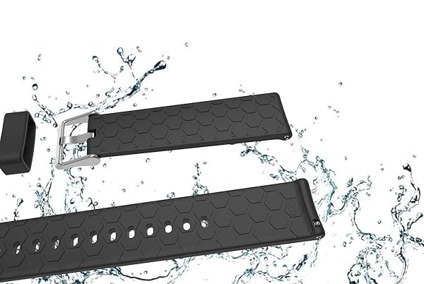 FitTurn FitTurn 22mm Silicone Quick Release Watch Band for Michael Kors Access Bradshaw Smart Watch MKT5001 MKT5004 MKT5013 Black Strap - View 3 of 8