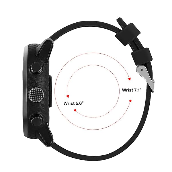 FitTurn FitTurn 22mm Silicone Quick Release Watch Band for Michael Kors Access Bradshaw Smart Watch MKT5001 MKT5004 MKT5013 Black Strap - View 4 of 8