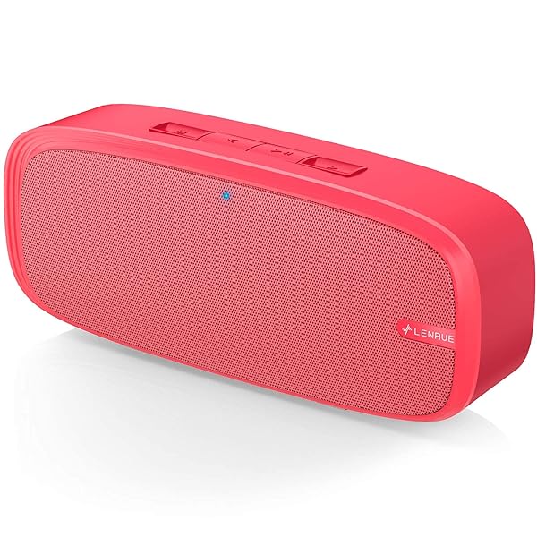 LENRUE LENRUE Bluetooth Speaker Wireless Portable Loud Stereo Sound Rich Bass 12 Hour Playtime Built-in Mic Compatible with iPhone Samsung Red - View 2 of 7