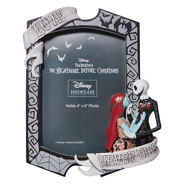 Enesco "Enesco Disney Nightmare Before Christmas Jack & Sally Photo Frame - Couture de Force, 7.875" H, Multicolor"