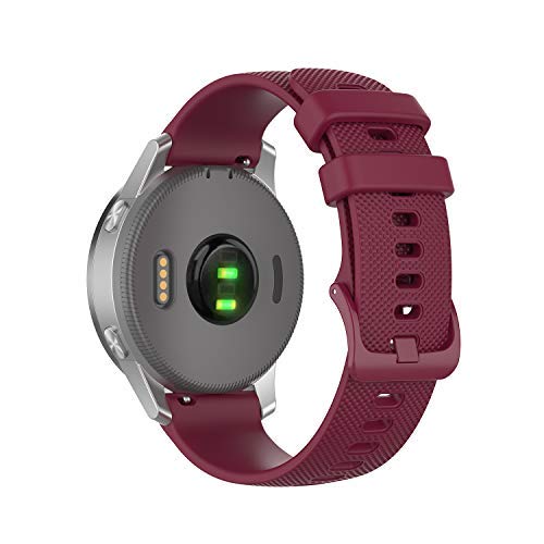 E ECSEM ECSEM Soft Silicone Smart Watch Replacement Straps Compatible with Blackview BV-SW01 BV-SW02 in Wine Red - View 3 of 9