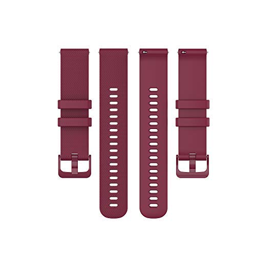 E ECSEM ECSEM Soft Silicone Smart Watch Replacement Straps Compatible with Blackview BV-SW01 BV-SW02 in Wine Red - View 5 of 9