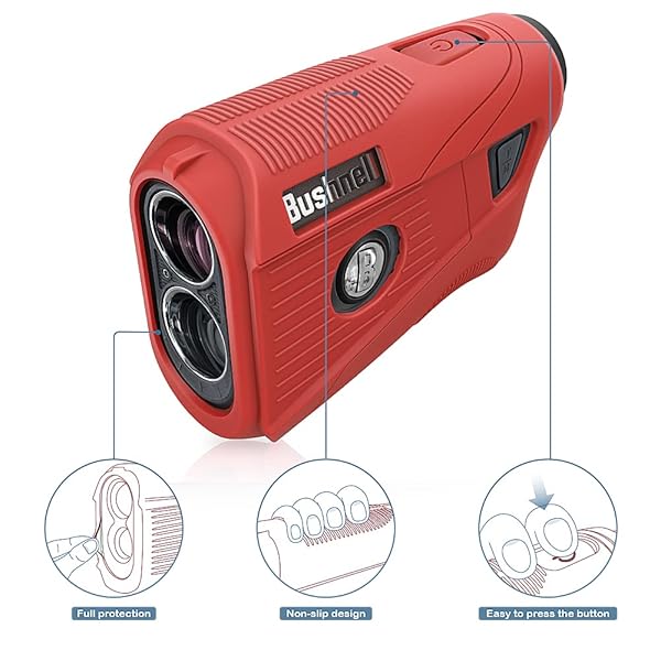 TUSITA TUSITA Silicone Case for Bushnell Tour V5 Slope Shift Laser Golf Rangefinder Red Durable Protection - View 6 of 8