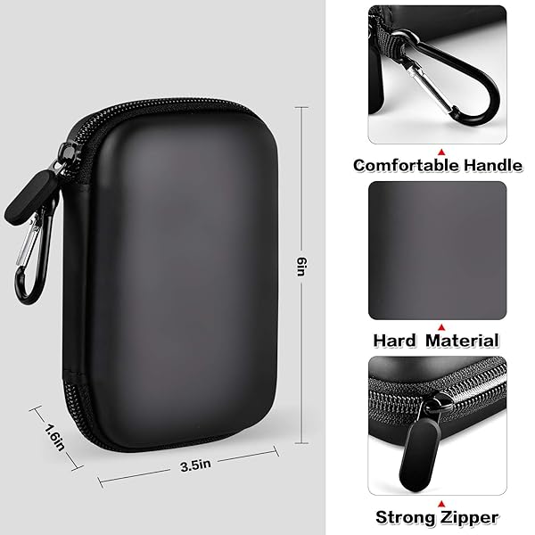 PAIYULE Samsung T7 T7 Touch Portable SSD Case Travel Organizer for 1TB 2TB 500GB USB 3.2 External Drive and Accessories Black - View 4 of 8