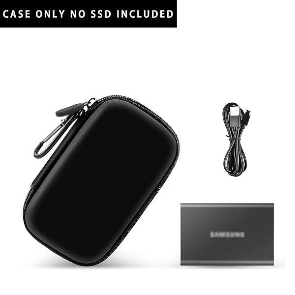 PAIYULE Samsung T7 T7 Touch Portable SSD Case Travel Organizer for 1TB 2TB 500GB USB 3.2 External Drive and Accessories Black - View 5 of 8