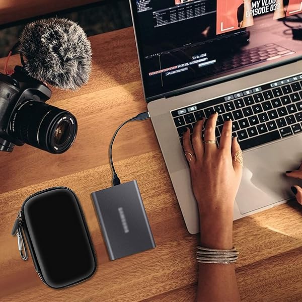 PAIYULE Samsung T7 T7 Touch Portable SSD Case Travel Organizer for 1TB 2TB 500GB USB 3.2 External Drive and Accessories Black - View 7 of 8