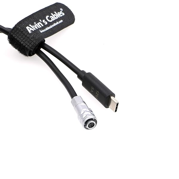 Alvin's Cables Alvins Cables BMPCC 4K 6K Trigger Power Cable USB C Type C PD to Weipu SF61B S2 2 Pin for Blackmagic Pocket Cinema Camera 19.7in 50cm - View 3 of 5
