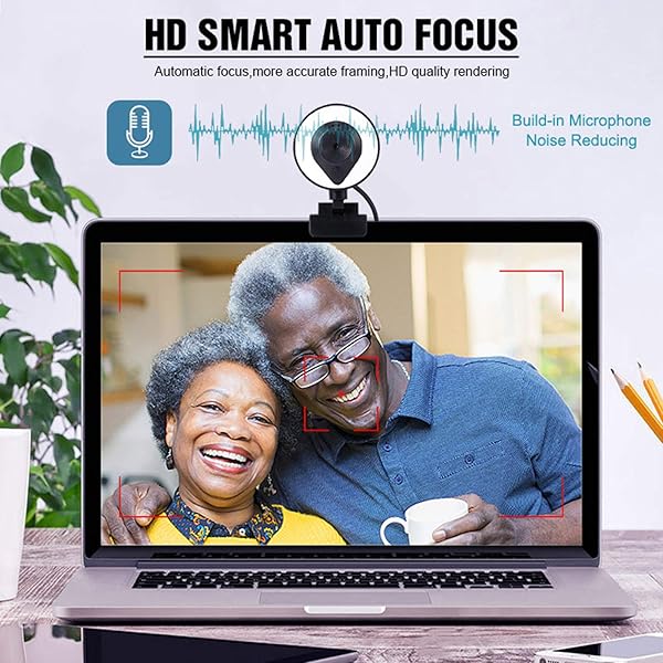 RERBO RERBO 1080p Webcam AutoFocus 2K Adjustable Brightness with Microphone and Tripod for Live Streaming and Video Conferencing - View 6 of 9