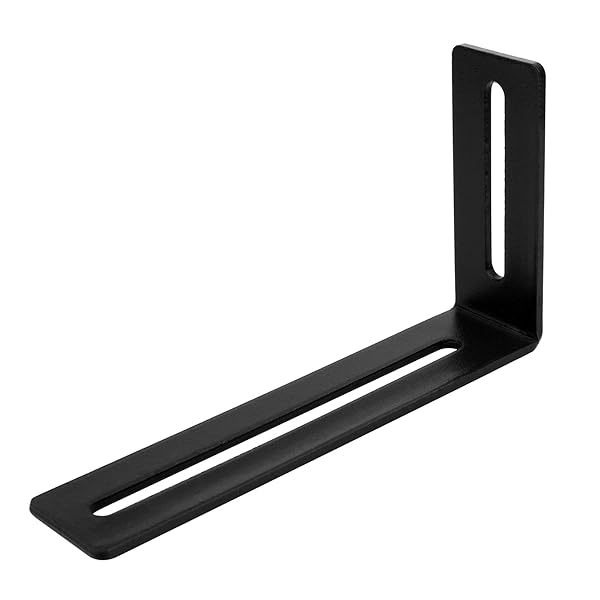 eoere eoere 10 PCS Black Adjustable L-Shape Corner Brace Steel Joint Right Angle Brackets for PC Case and Furniture Fixing 3 mm Thickness Max Load 30 LB - View 4 of 5