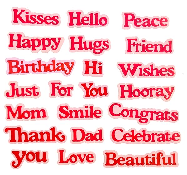 alinacutle Alinacutle 22PC Word Metal Die Cut Set for Scrapbooking & DIY Cards - Good Wishes & Shadow Frame Designs - View 4 of 11