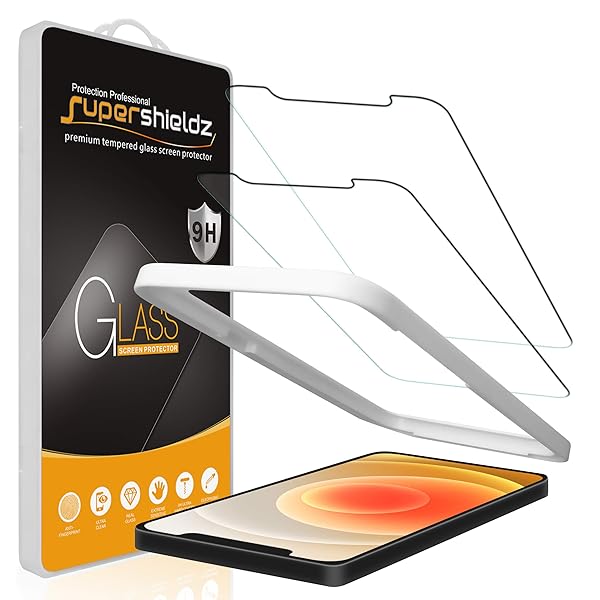 Supershieldz Supershieldz 2 Pack Tempered Glass Screen Protector for iPhone 12 and 12 Pro 6.1 inch Easy Installation Anti Scratch Bubble Free - View 2 of 7