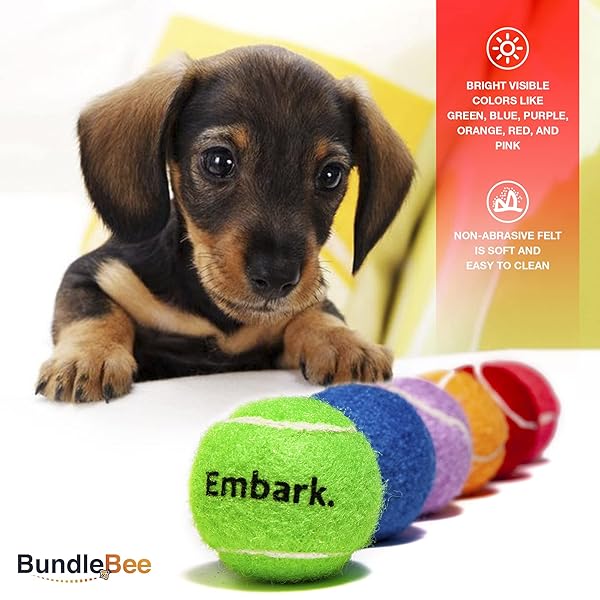 Petite Paws BundleBee Squeaky Mini Tennis Balls for Small Dogs 1.5 Inch 6 Pack Interactive Fetch Dog Toys for Training and Positive Reinforcement - View 8 of 10