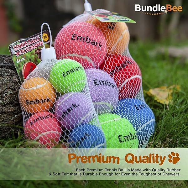 Petite Paws BundleBee Squeaky Mini Tennis Balls for Small Dogs 1.5 Inch 6 Pack Interactive Fetch Dog Toys for Training and Positive Reinforcement - View 10 of 10