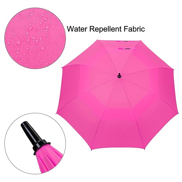 G4Free G4Free 68 Inch Automatic Open Golf Umbrella Extra Large Double Canopy Windproof Waterproof Pink - View 6 of 10