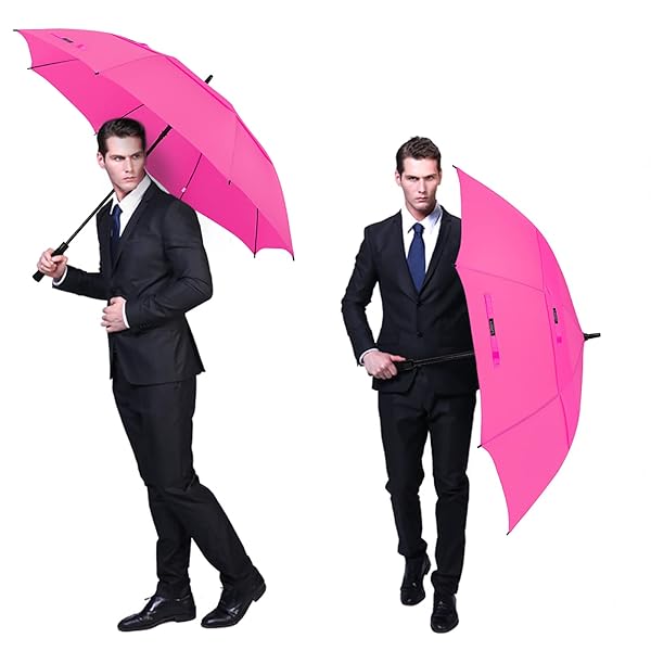 G4Free G4Free 68 Inch Automatic Open Golf Umbrella Extra Large Double Canopy Windproof Waterproof Pink - View 9 of 10