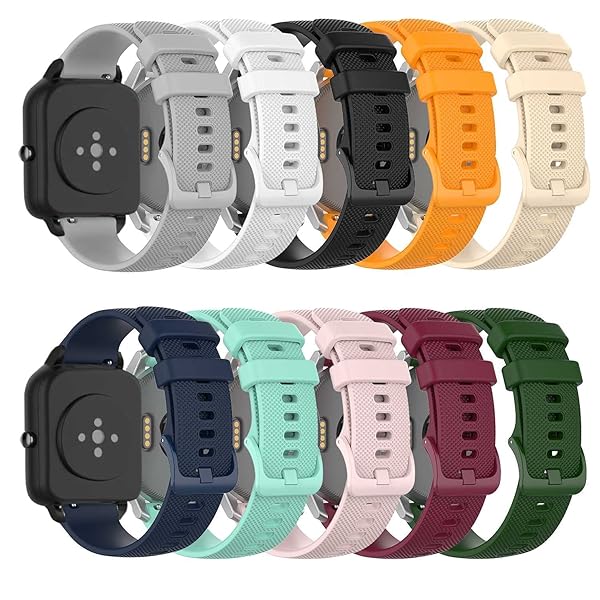 E ECSEM ECSEM Replacement Bands for Letscom ID205L ID205S ID205U and Veryfitpro ID205G SW021 SW023 SW025 Soft Silicone Waterproof Adjustable 10 Pack