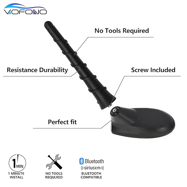 VOFONO VOFONO 4.5 Inch Antenna for Jeep Cherokee Grand Cherokee Compass Renegade Dodge Durango Dart Chrysler Fiat Journey Car Accessories - View 10 of 10