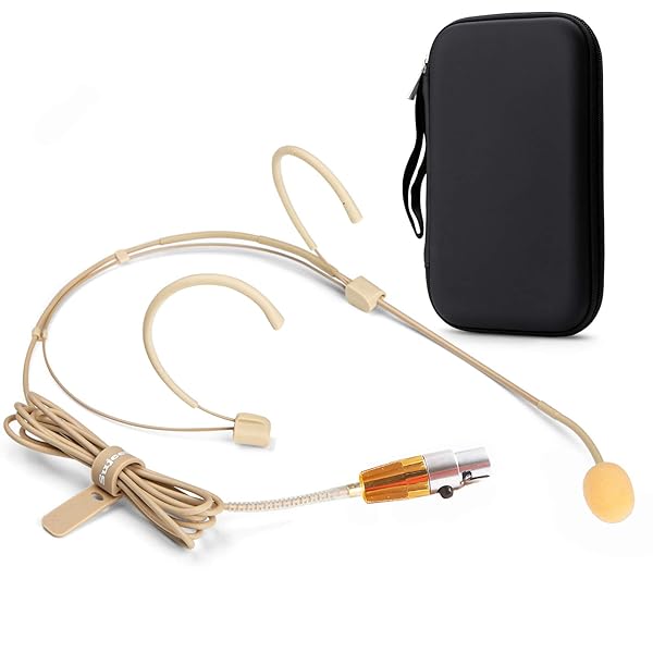 Sujeetec Sujeetec Dual Ear Hook Headset Microphone for Shure Wireless Transmitters Ideal for Lectures Live Performance Theater and Podcasts