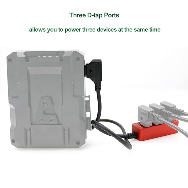 Alvin's Cables Alvins Cables Dtap Splitter Hub Cable Male to 3 Port Female for ARRI RED Z CAM TILTA Steadicam IDX V-Mount Battery - View 4 of 7