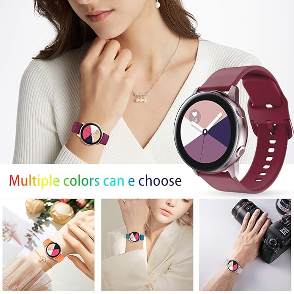 TOOLAIK TOOLAIK 20mm Silicone Sport Watch Band for Samsung Active 2 Galaxy Watch Active 2 Available in Red Wine Orange Rock Cyan - View 7 of 7