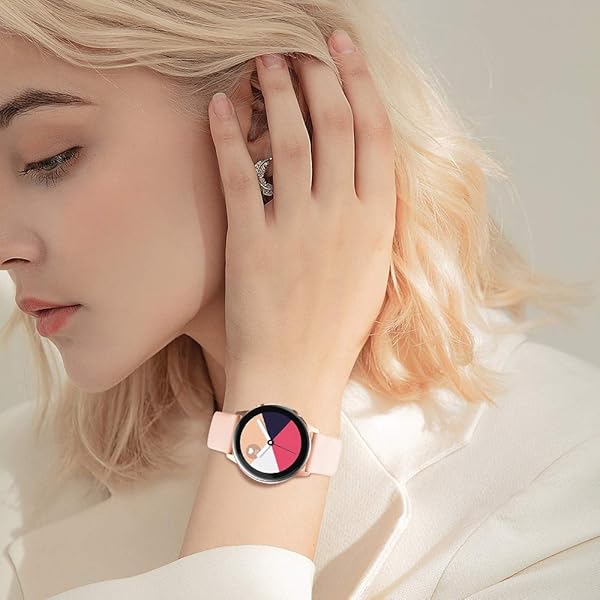 TOOLAIK TOOLAIK 20mm Silicone Sport Watch Band for Samsung Active 2 Galaxy Watch Available in White Sand Pink Mint Green - View 6 of 7