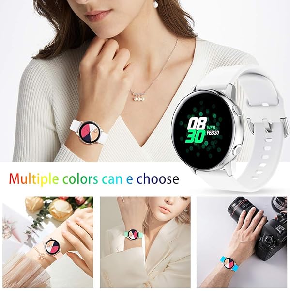 TOOLAIK TOOLAIK 20mm Silicone Sport Watch Band for Samsung Active 2 Galaxy Watch Available in White Sand Pink Mint Green - View 7 of 7