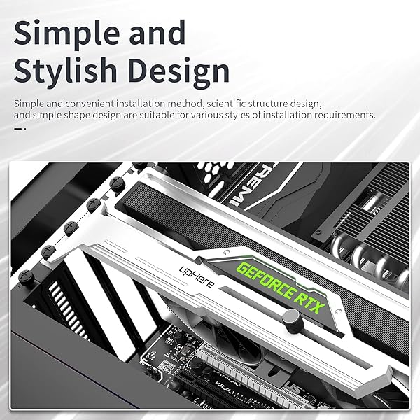 upHere upHere G276WT White Graphics Card GPU Brace Support Adjustable Length and Height Video Card Sag Holder Bracket - View 5 of 8