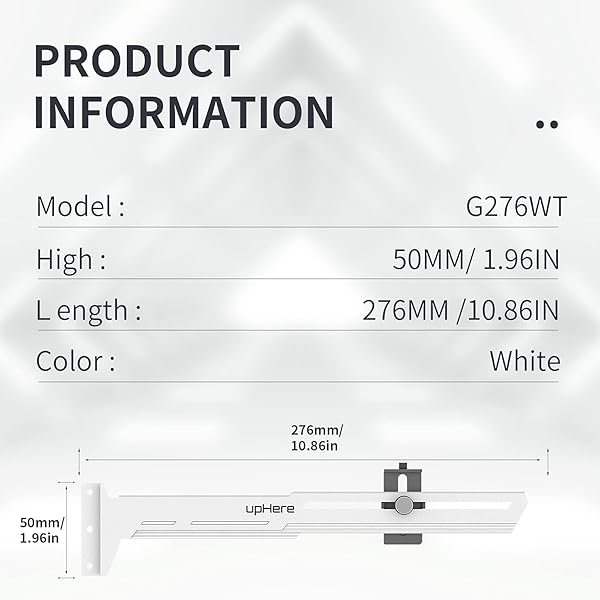 upHere upHere G276WT White Graphics Card GPU Brace Support Adjustable Length and Height Video Card Sag Holder Bracket - View 6 of 8