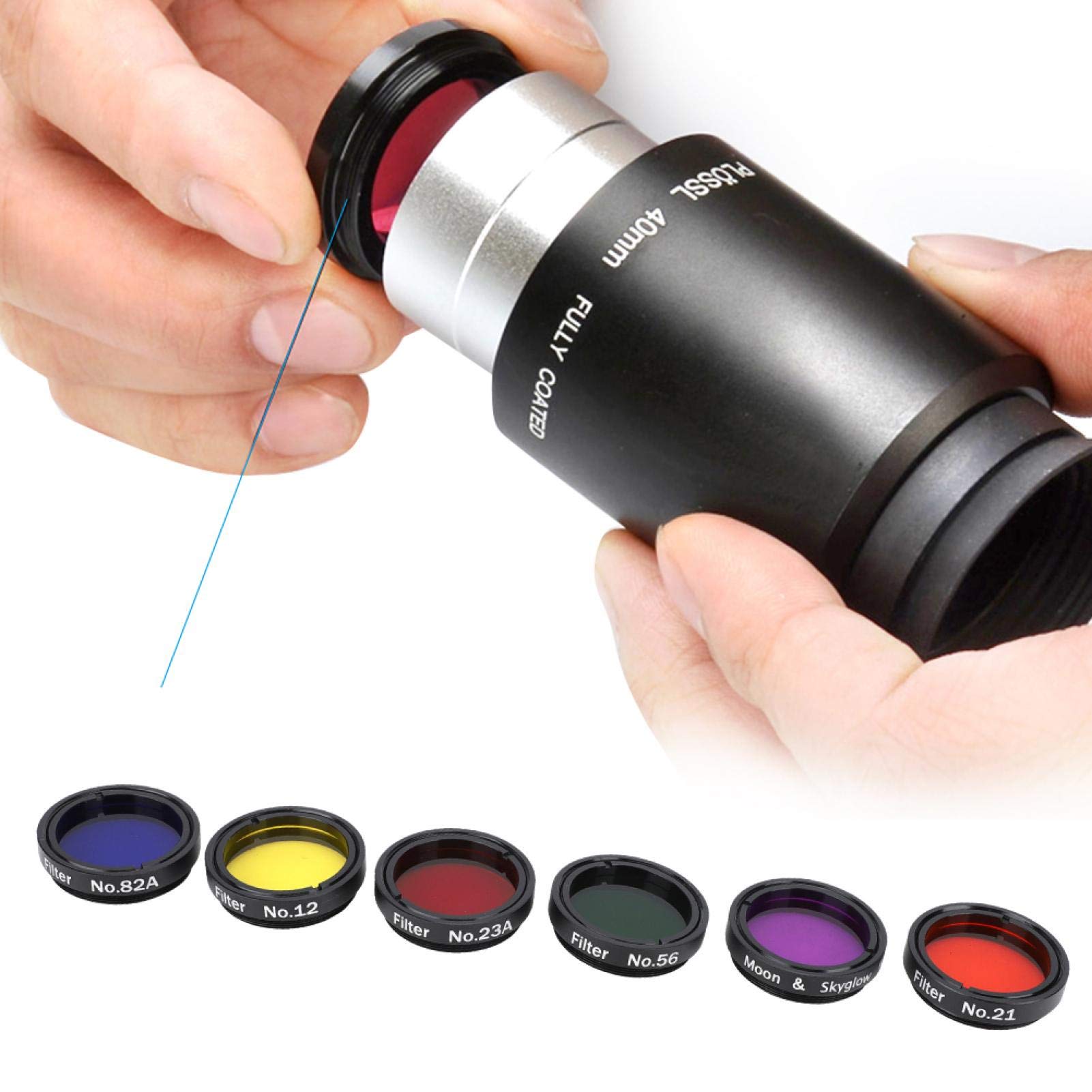 Telescope Eyepiece Filter Set 6 pcs 1.25inch Colorful Filters with Storage Box for Enhanced Viewing Experience - View 3 of 9