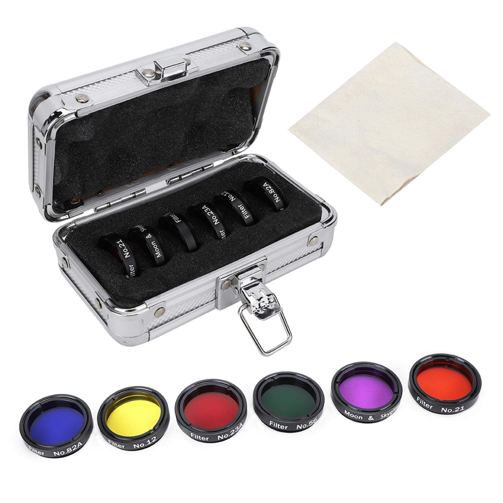 Telescope Eyepiece Filter Set 6 pcs 1.25inch Colorful Filters with Storage Box for Enhanced Viewing Experience