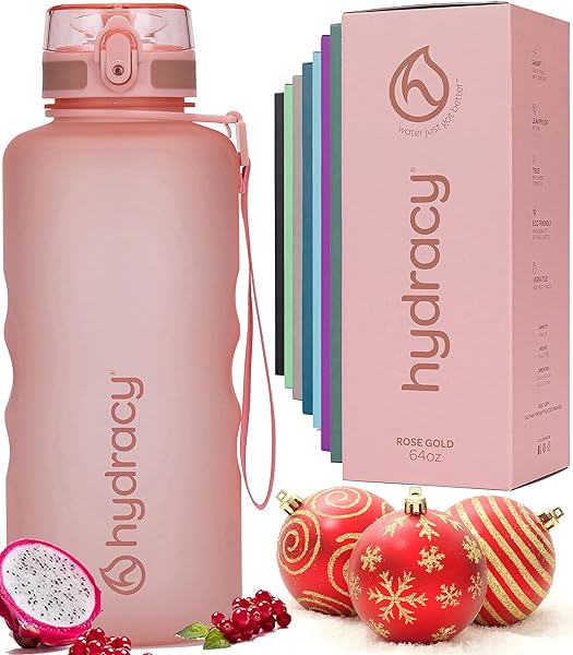 Hydracy 64 oz Water Bottle with Time Marker & Infuser - BPA Free, Leak Proof, Ideal for Gym & Outdoor Use