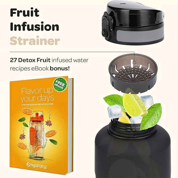 Hydracy Hydracy 64 oz Motivational Water Bottle: Leak-Proof, Time Marker, Fruit Infuser - Perfect Gym & Gift Choice! - View 9 of 11