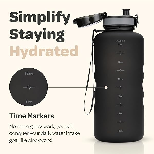 Hydracy Hydracy 64 oz Motivational Water Bottle: Leak-Proof, Time Marker, Fruit Infuser - Perfect Gym & Gift Choice! - View 11 of 11