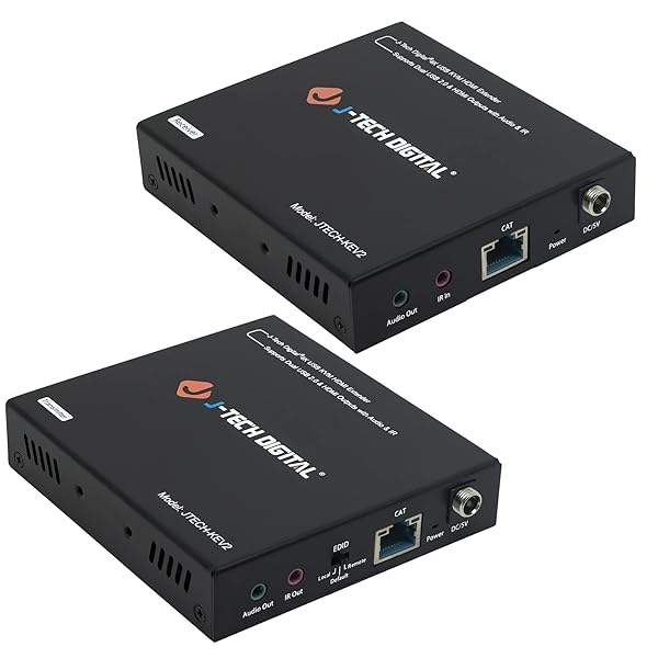J-Tech Digital J-Tech Digital 4K HDMI Extender Over Cat6/7 - 328 FT, USB 2.0, Near Zero Latency, HDCP 1.4 Support - View 3 of 8