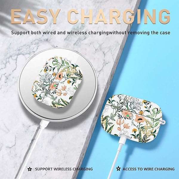 Olytop Stylish Olytop AirPods Pro Case: Cute Ladybugs & Flower Design for 1st/2nd Gen - Shockproof Keychain Cover for Women & Girls - View 4 of 8