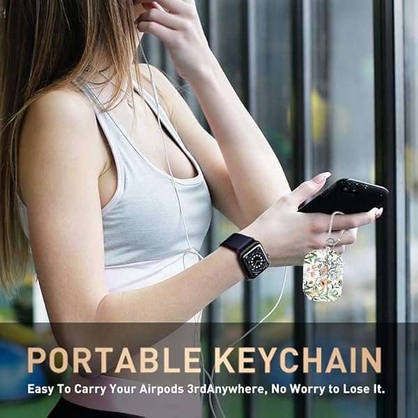 Olytop Stylish Olytop AirPods Pro Case: Cute Ladybugs & Flower Design for 1st/2nd Gen - Shockproof Keychain Cover for Women & Girls - View 5 of 8