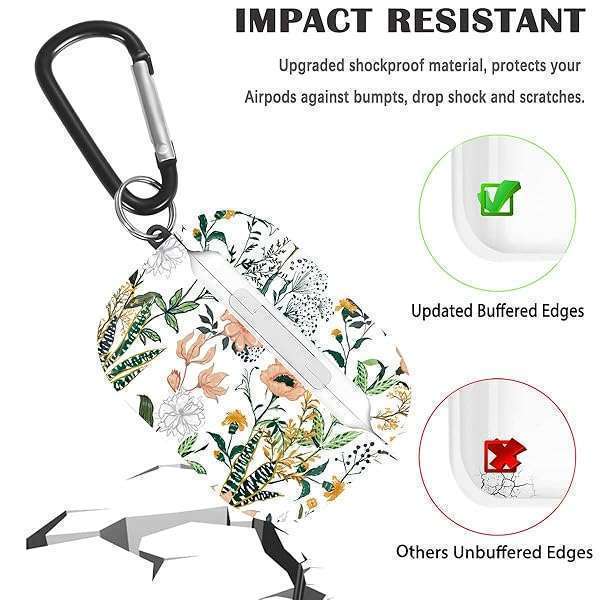 Olytop Stylish Olytop AirPods Pro Case: Cute Ladybugs & Flower Design for 1st/2nd Gen - Shockproof Keychain Cover for Women & Girls - View 7 of 8