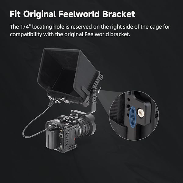 Nitze Nitze LUT7 Cage for Feelworld Monitors: Sunhood, HDMI Clamp & NATO Rails - JTP2-LUT7S - View 5 of 8