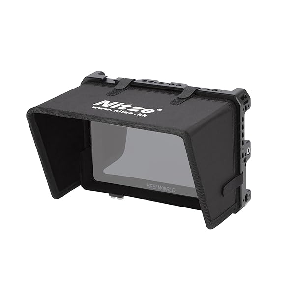 Nitze LUT7 Cage for Feelworld Monitors: Sunhood, HDMI Clamp & NATO Rails - JTP2-LUT7S