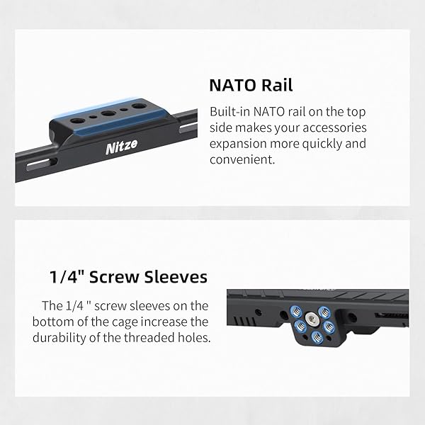 Nitze Nitze Cage for Feelworld LUT6/LUT6S/LUT6E Monitor - Sunhood, HDMI Clamp & NATO Rail - JTP2-LUT6S - View 7 of 9